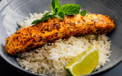 Zalmfilet met amandel-parmezaankorst